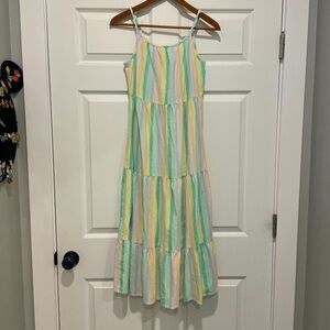 Cat & Jack Dress Pastel Striped VGUC Girls Size XL (14/16)